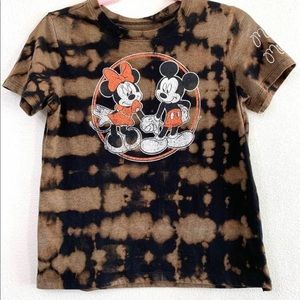 Disney Mickey & Minnie Bleach Tie Dye Shirt Sz L